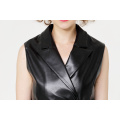 New Women Leather Vest Sleeveless Jacket